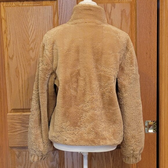 Sanctuary Faux Fur Teddy Soft Fully Lined Neutral Bomber Jacket Sz Med - Picture 4 of 11